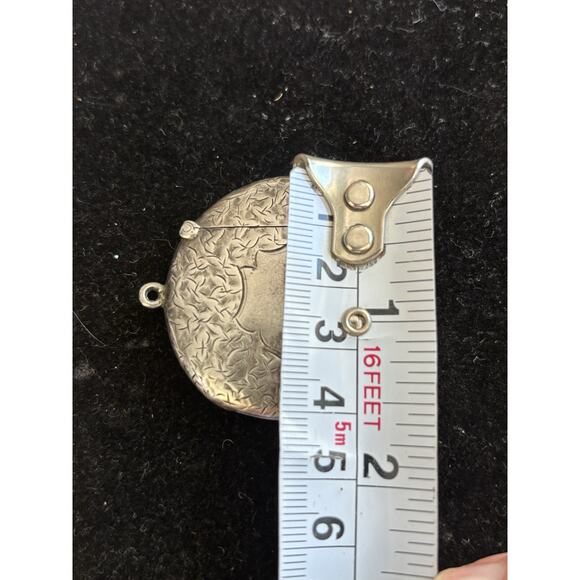 Ant Edwardian Sterling Silver Engraved Circular Vesta Match Case 1903 20.09g 925 - Picture 10 of 11